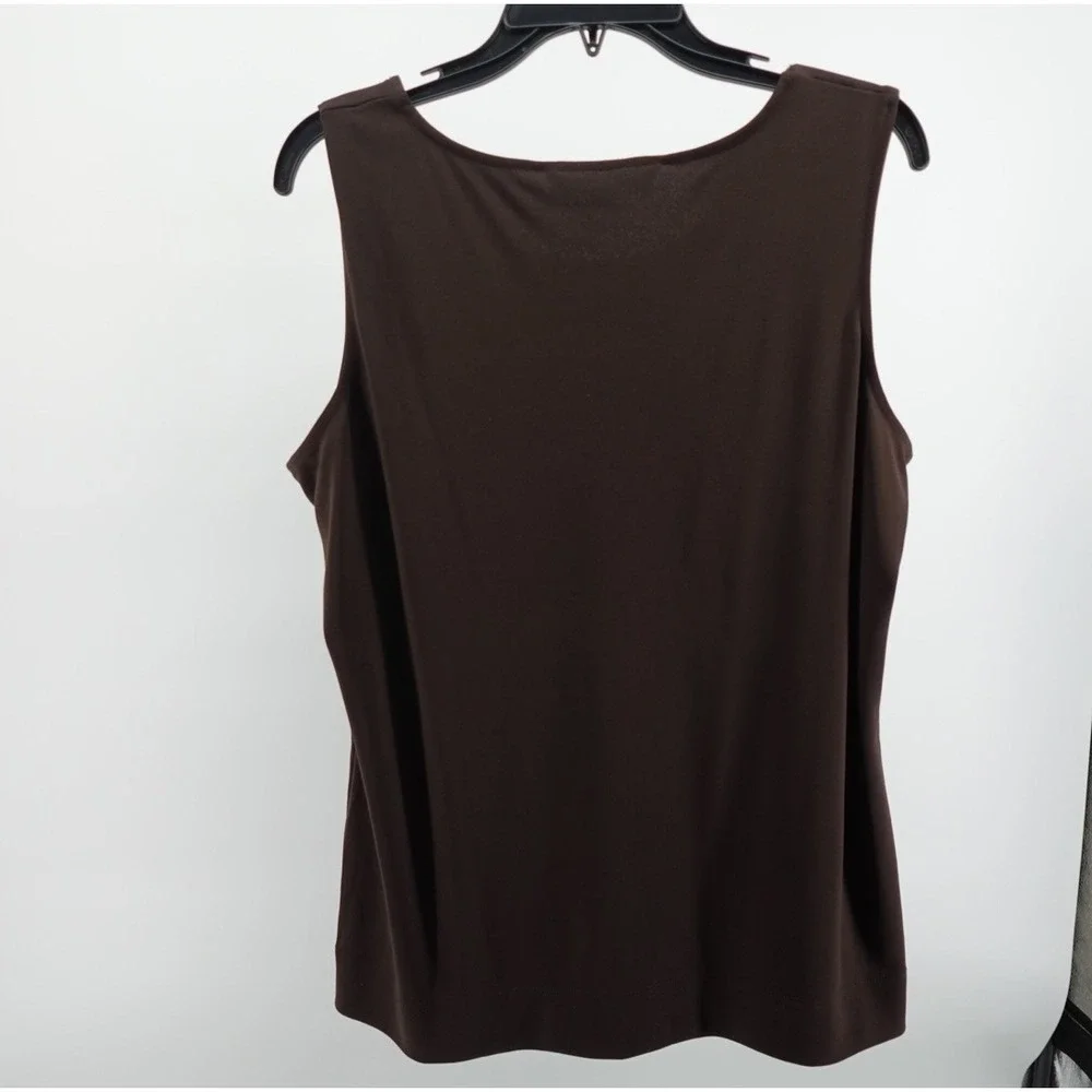 Chadwicks Womens XL Brown Sleeveless Scoop Neck Tank Top Shell‎ Polyester 4PC